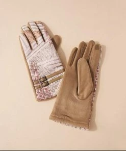 Avenue Zoe Soft Color Printed Touch Screen Gloves Apparel