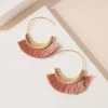 Avenue Zoe Tassel Open Hoop Earrings Apparel