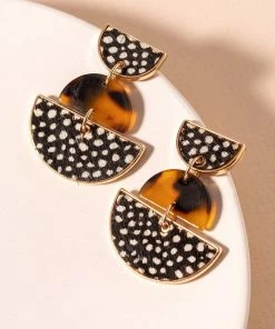 Avenue Zoe Apparel Tortoise Cheetah Print Dangling Earrings