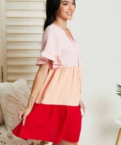 Trendsi Apparel Hailey & Co Sunset Boulevard Color Block Dress