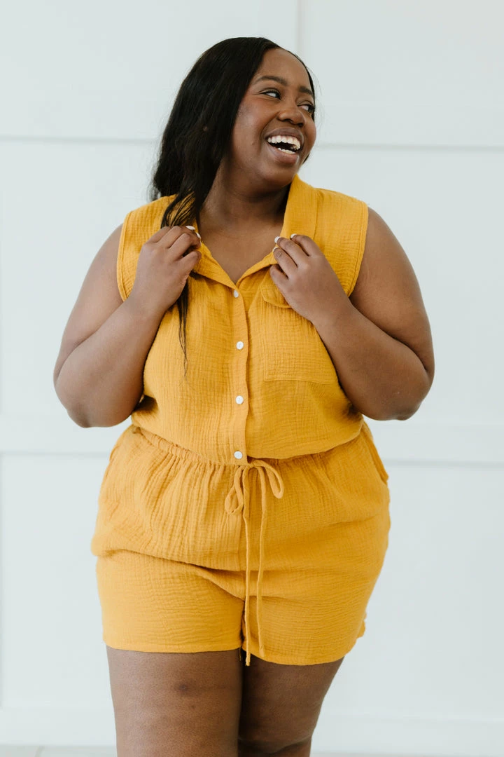 Trendsi My Love Run Button-Up Romper Apparel 17 Trendsi My Love Run Button-Up Romper Apparel