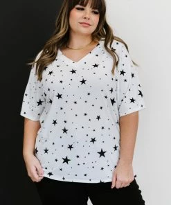 Trendsi Apparel Made Of Stars Tee In Ivory And Black