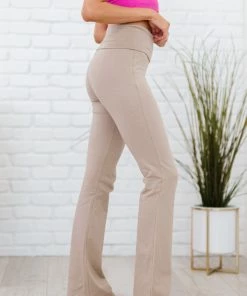 Trendsi Apparel Keep It Up Flare Yoga Pants In Ash Mocha