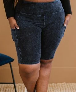 Trendsi Apparel Kickin' Back Mineral Wash Biker Shorts With Pockets