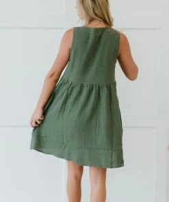 Trendsi Apparel Farmers' Market Button-Up Sleeveless Dress