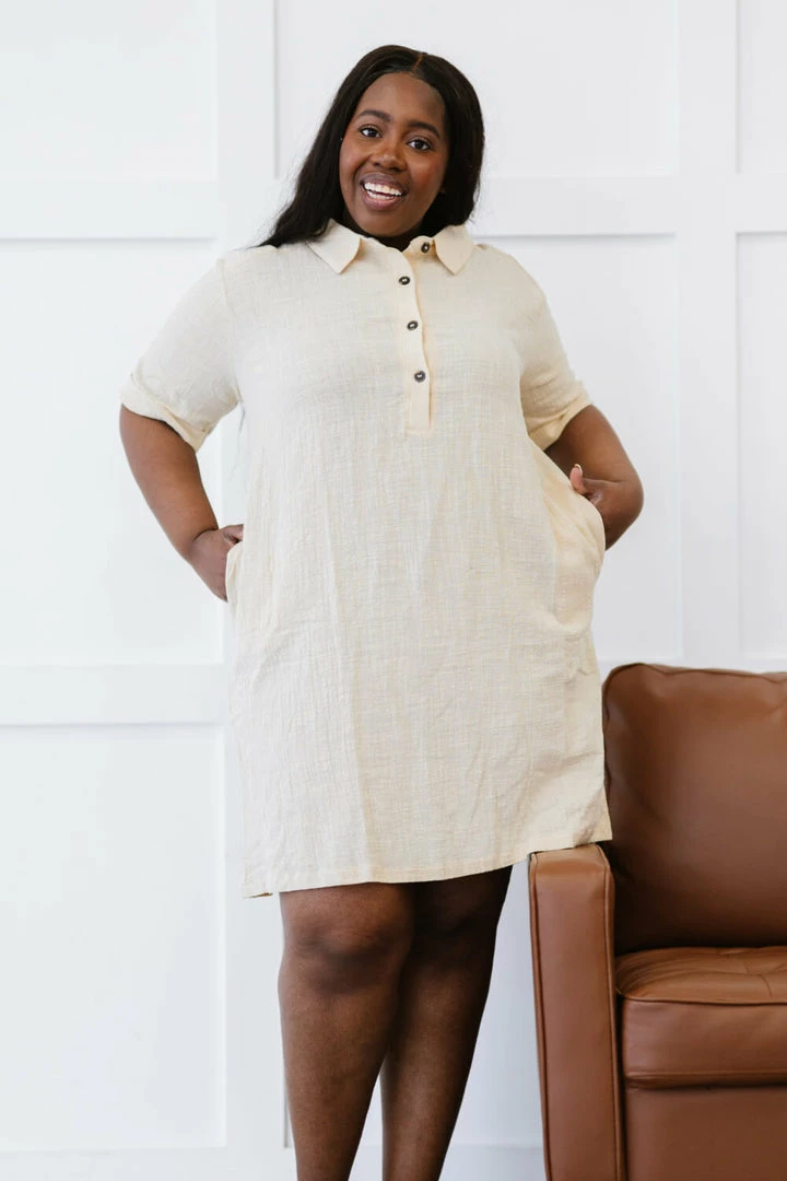 Trendsi Dresses + Skirts + Jumpsuits Iconic Scene Gauze Half Button Dress 7 Trendsi Dresses + Skirts + Jumpsuits Iconic Scene Gauze Half Button Dress