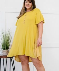 Trendsi Apparel Greater Good Half-Button Mini Dress