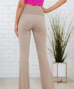 Trendsi Apparel Keep It Up Flare Yoga Pants In Ash Mocha