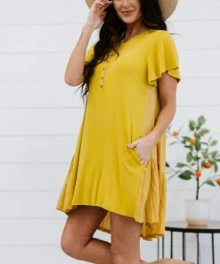 Trendsi Greater Good Half-Button Mini Dress (GHG-S)