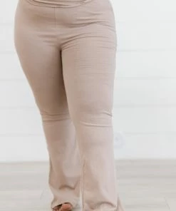 Trendsi Apparel Keep It Up Flare Yoga Pants In Ash Mocha