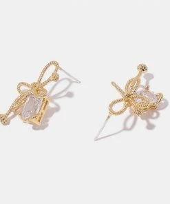 Trendsi Bow Cubic Zirconia Earrings Apparel