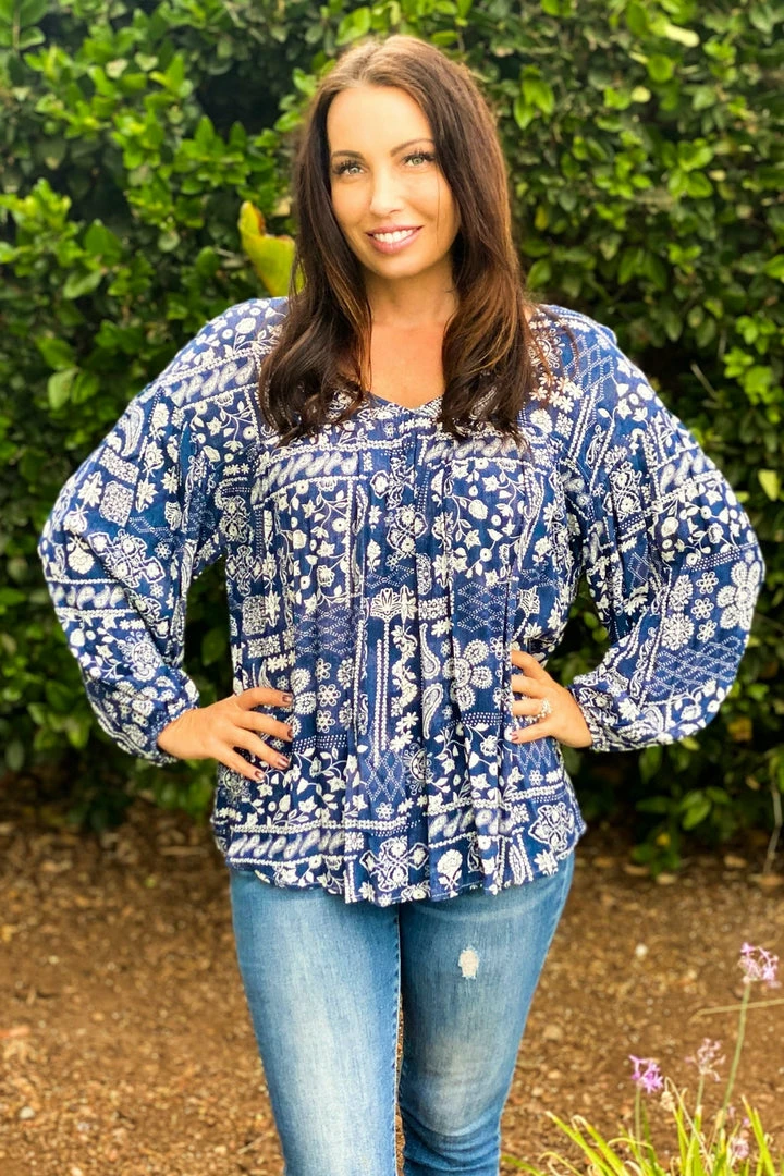 Boutique Simplified Bandana Bliss Boxy Top 2 Boutique Simplified Bandana Bliss Boxy Top