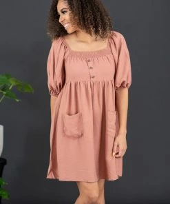 Trendsi I Promise Puff Sleeve Dress Apparel