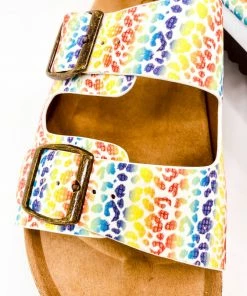 Corkys Beach Babe Sandals In Rainbow Leopard Apparel