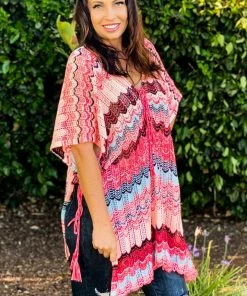Boutique Simplified Beachy Waves Loose Fit Poncho