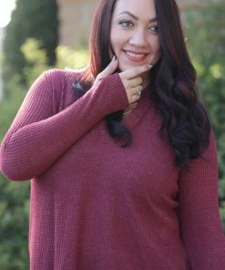 Boutique Simplified Burgundy Thumbhole Gabby