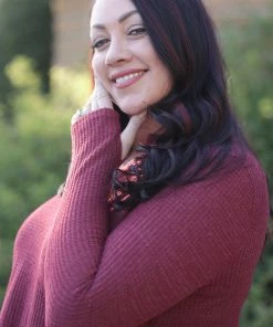 Boutique Simplified Burgundy Thumbhole Gabby