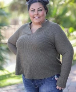 Boutique Simplified Olive Thumbhole Gabby