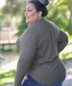 Boutique Simplified Olive Thumbhole Gabby 6 Boutique Simplified Olive Thumbhole Gabby