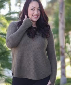 Boutique Simplified Olive Thumbhole Gabby 7 Boutique Simplified Olive Thumbhole Gabby