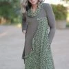 Boutique Simplified Winter Meadows Cowl Neck Dress