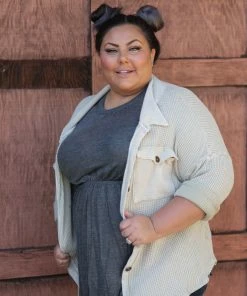 Boutique Simplified Vintage Wash Stone Shacket