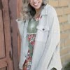 Boutique Simplified Vintage Wash Stone Shacket