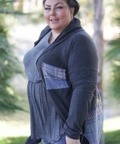 Boutique Simplified Fall Rainbow Plaid Hooded Cardigan