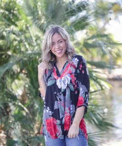 Boutique Simplified Floral Treasure 3/4 Sleeve Gabby