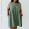 Trendsi Apparel Farmers' Market Button-Up Sleeveless Dress
