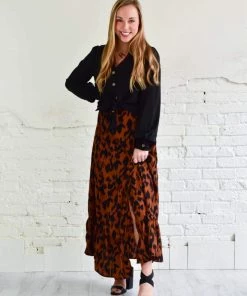 BigHit Fashion Leopard Print Satin Maxi Wrap Dress