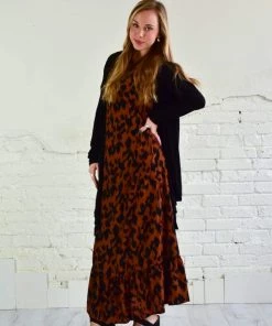 BigHit Fashion Leopard Print Satin Maxi Wrap Dress