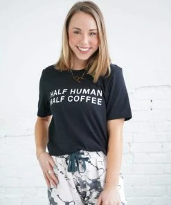 Blume + Co. Tops Half Human, Half Coffee Graphic Tee