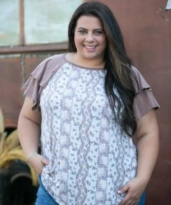 Boutique Simplified Earthy Tones Flutter Sleeve