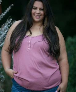 Boutique Simplified Heart & Soul Tank In Mauve 6 Boutique Simplified Heart & Soul Tank In Mauve