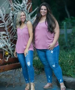 Boutique Simplified Heart & Soul Tank In Mauve 7 Boutique Simplified Heart & Soul Tank In Mauve