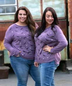 Boutique Simplified Batty For You Long Sleeve Top