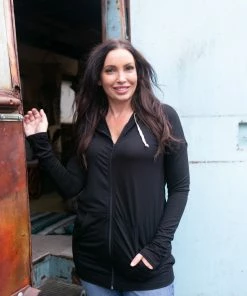 Boutique Simplified Eye On You Zip Up Hoodie