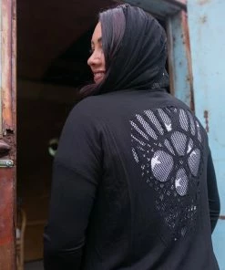 Boutique Simplified Eye On You Zip Up Hoodie