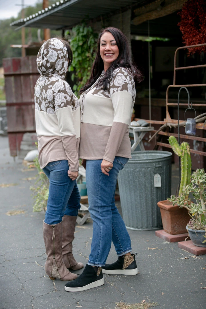 Boutique Simplified Olive Rose Hoodie 2 Boutique Simplified Olive Rose Hoodie