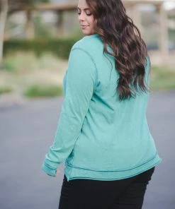 Boutique Simplified Teal Me About It Henley