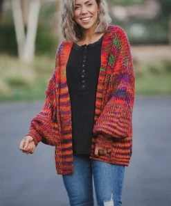 Boutique Simplified Soul On Fire Knit Cardigan