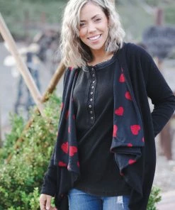 Boutique Simplified Cascading Hearts Cardigan