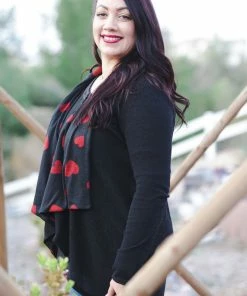 Boutique Simplified Cascading Hearts Cardigan