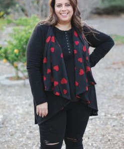 Boutique Simplified Cascading Hearts Cardigan