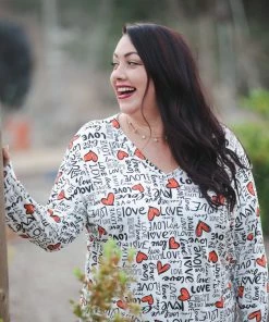 Boutique Simplified Fall In Love Long Sleeve Top