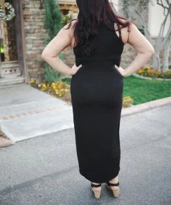 Boutique Simplified Lily Tulip Maxi Dress In Black 3X