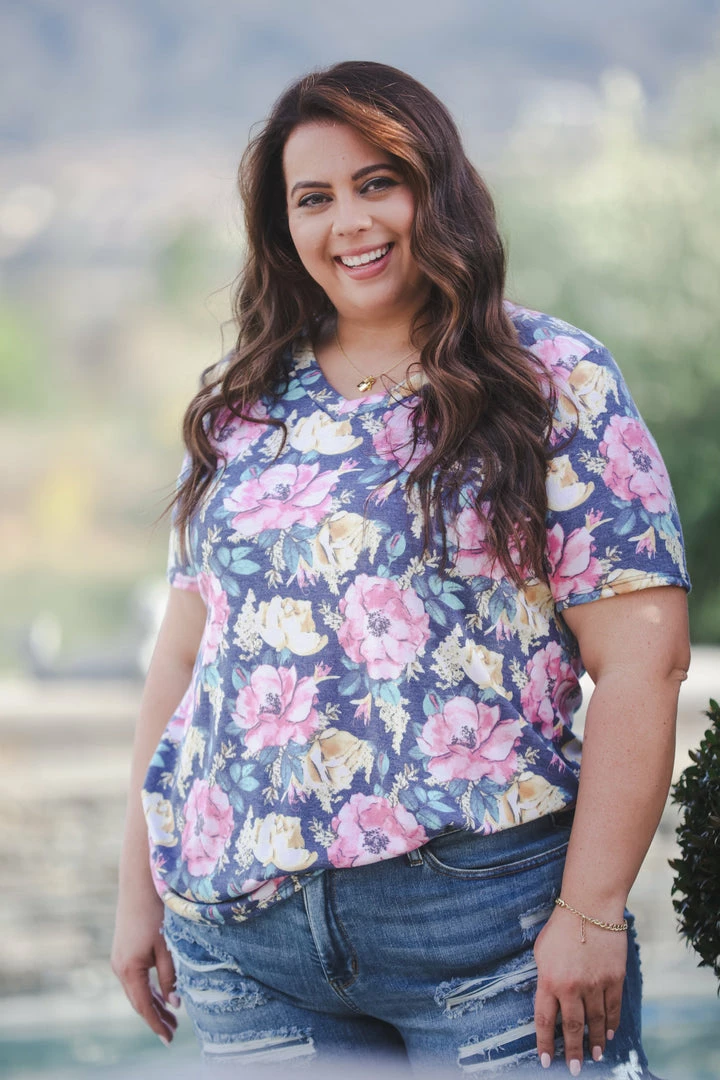 Boutique Simplified Spring Floral V-Neck 2 Boutique Simplified Spring Floral V-Neck
