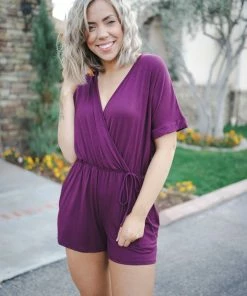 Boutique Simplified Your Closet Is Calling - Eggplant Romper