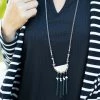 Boutique Simplified Half Moon Tassel Necklace